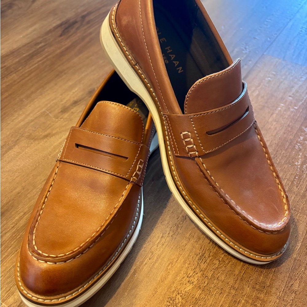 Cole Haan Men's Brown Leather Slip-On Loafers